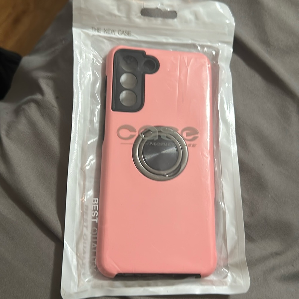 Brand new Samsung S21YS pink case with ring on back
